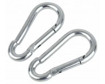 2pc, 6mm Zinc Plated Carbine Hooks